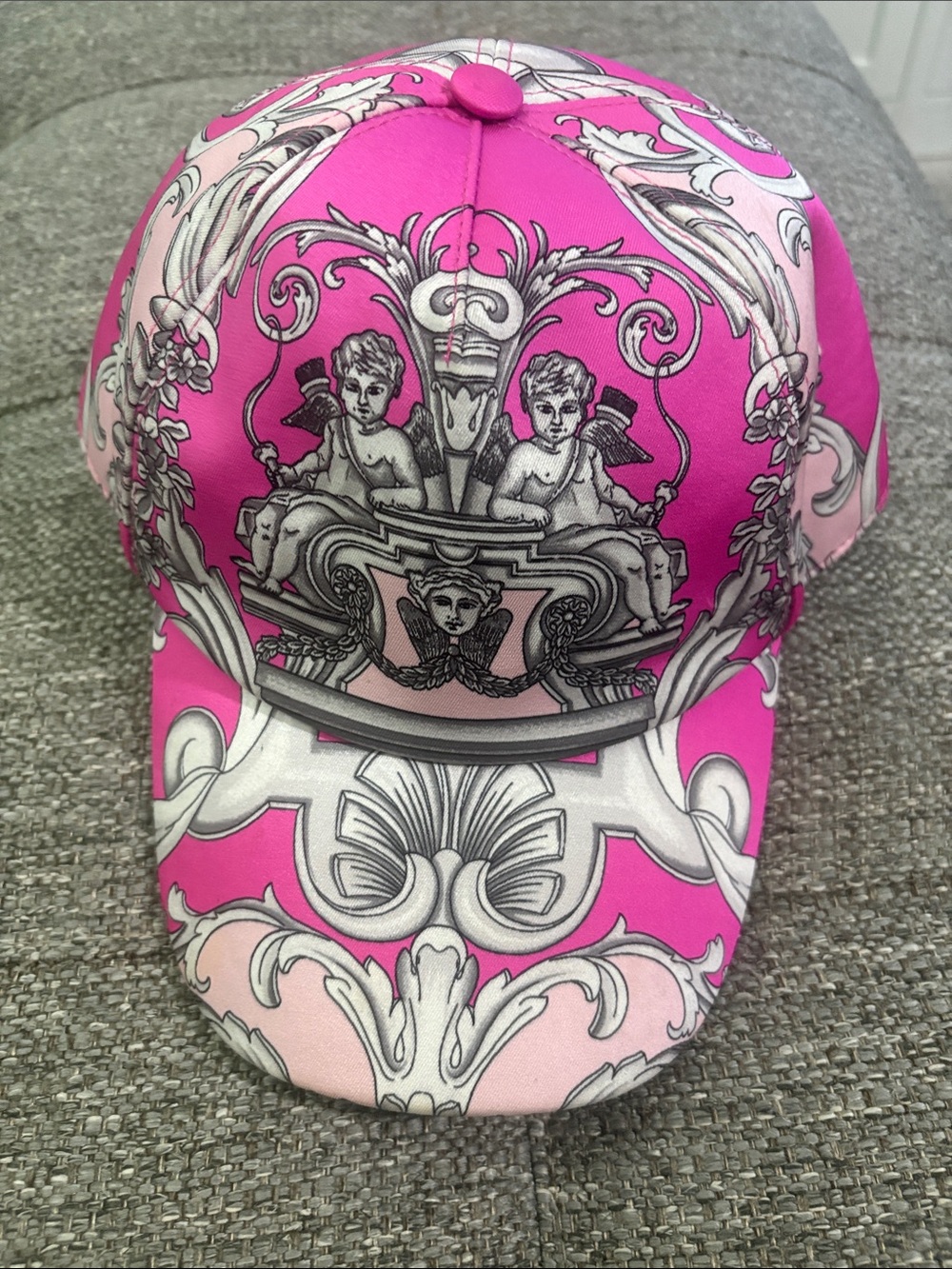 Versace pink baroque cap size 58